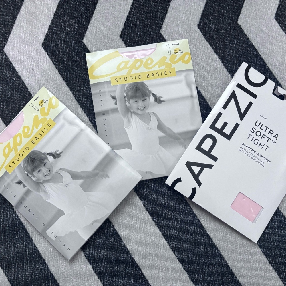 NWT Capezio Pink Studio Basics Tights | OS 2–4 | Ballet Tights | Lot of 3